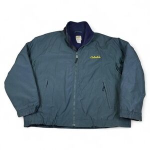 Cabela's Jacket Men XL Green Nylon Outdoor Insulated Full Zip